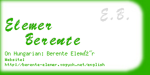 elemer berente business card